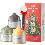 ANAI RUI Face Mask Gift Set, Turmeric Clay Mask - Green Tea Clay Mask - Dead Sea Minerals Mud Mask, Spa Facial Mask Set, F...