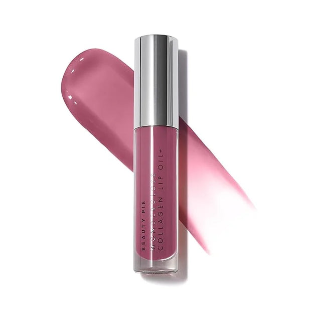 Beauty Pie Wondergloss Collagen Lip Oil + (Plum Naked) – Hydrating, Plumping, Non-Sticky Gloss with Collagen AC Micro-Vect...