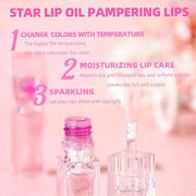 Magic Color Changing Lip Oil Ph, Glitter Lip Gloss, Upgraded Big Brush Head Moisturizing Lip Oil Long Lasting Nourishing L...