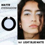 Light Blue Single Matte Eyeshadow Makeup, Cream to Powder Monochrome Eye Shadow for Older Women, Daily Evening Girls Eyesh...