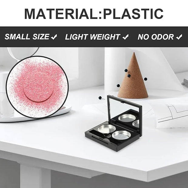 Empty Magnetic Eyeshadow Makeup Palette with 2Pcs Round
