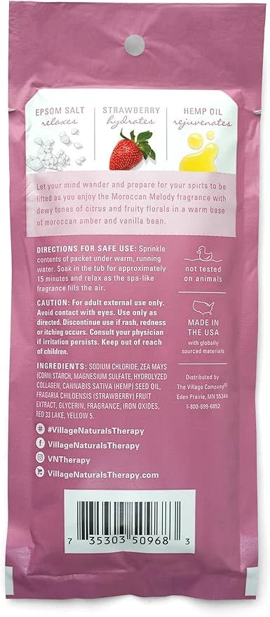 Village Naturals Therapy Glow Concentrated Mineral Bath Soak, Moroccan Melody Scent, 2 oz, Pack of 12 - Product Image
