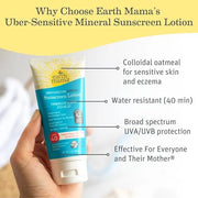 Earth Mama Uber-Sensitive Mineral Sunscreen Lotion SPF 40 | Reef Safe, Non-Nano Zinc, Contains Organic Colloidal Oatmeal |...