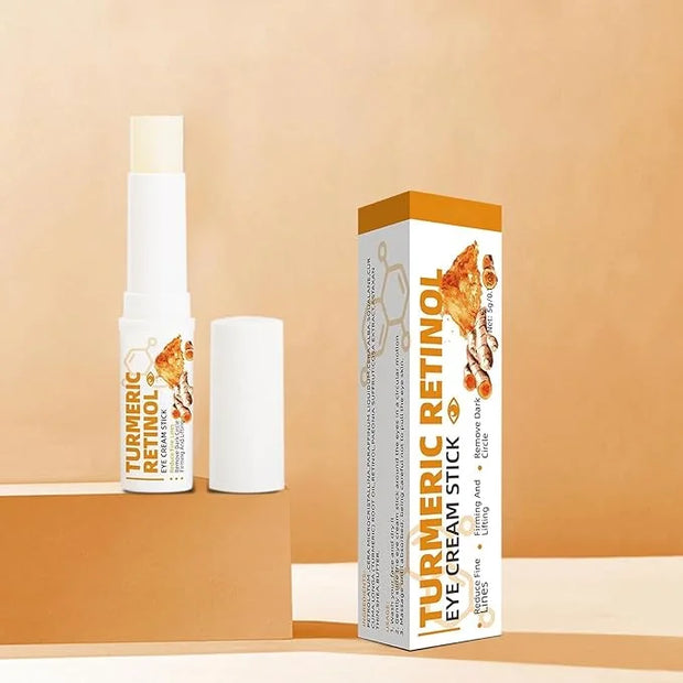 2PCS Retinol Eye Stick for Anti Aging, Turmeric Eye Cream for Dark Circles and Puffiness Fine Lines Moisturizer Under Eye ...