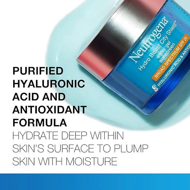 Neutrogena Hydro Boost Face Moisturizer with SPF 25, Hydrating Facial Sunscreen, Oil-Free and Non-Comedogenic Water Gel Fa...