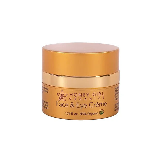 Honey Girl Organics Face & Eye Crème, USDA Certified Organic Facial Moisturizer & Under Eye Cream for Wrinkles, Dark Circl...