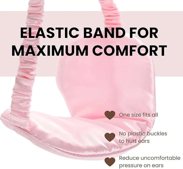 Silk Satin Sleeping Eye Mask, Pink Sleep Eye Mask Night Blindfold for Women and Men, Soft Breathable Blackout Eyeshade Eye...