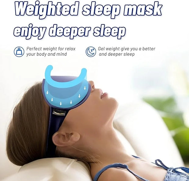 Cooling Gel 3D Sleep Eye Mask-Weighted Blackout Sleep Mask & Cold Compress for Dark Circles, Dry Eyes, and Puffiness - Com...