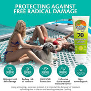 Reef Friendly Sunscreen SPF 70 Lotion, Mango Lime Scent Body Sunscreen Lotion, Rich in Anti Oxidants, Water Resistant Up t...