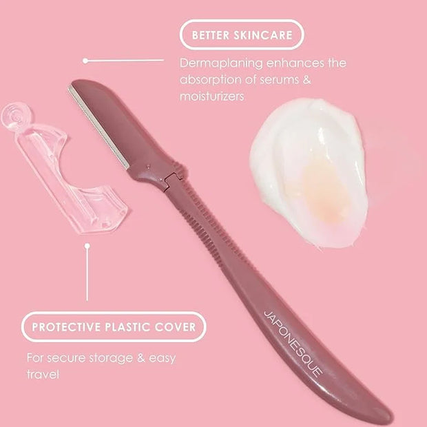 JAPONESQUE Precision Dermaplaner Facial Razors – 2pk 6 Piece Set, Eyebrow and Facial Hair Single Blade Razors for Women an...