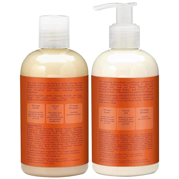 Shea Moisture Mango & Carrot Kids, Extra-Nourishing, Shampoo (8 Oz) and Conditioner (7.7 Oz), Orange Blossom Extract, Dry,...