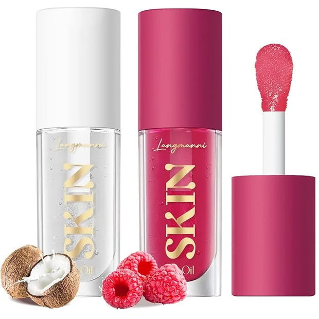 LANGMANNI Moisturizing Lip Oil,No-Sticky Lip Gloss Lip Balm Lip Care,Fruit Flavoured Lip Oil For Dry Lip's Moisturizing Hy...