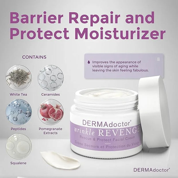 DERMAdoctor Anti-Aging Face Cream | Dermatologist Formulated Moisturizer with Squalane, Peptides & Antioxidants | Day & Ni...