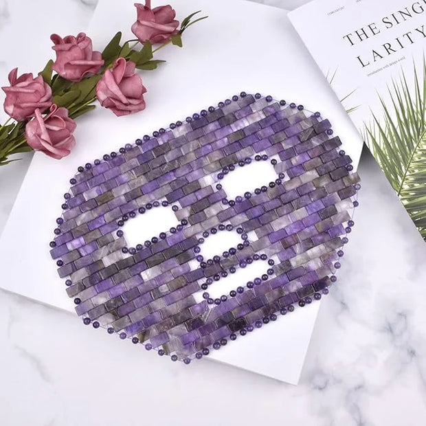 ideayard Jade Facial Mask｜100% All Natural Jade Sleep Mask｜Diminish Puffiness｜Soothe Eye Fatigue (Purple) - Product Image