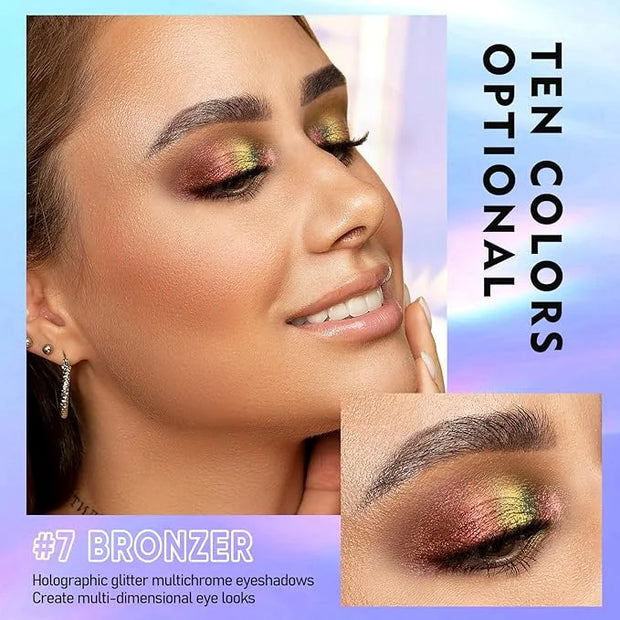 MAKI YIKA 3Pc Glitter Eyeshadow Liquid Multichrome Eyeshadows Long Lasting, Metallic Chameleon Eye Shadow Smudgeproof Holo...