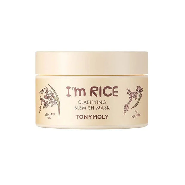TONYMOLY I'm Rice Clarifying Blemish Clay Mask, Facial Mask Detoxifiies, Reduces Redness & Soothes Irritated Skin, Kaolin ...