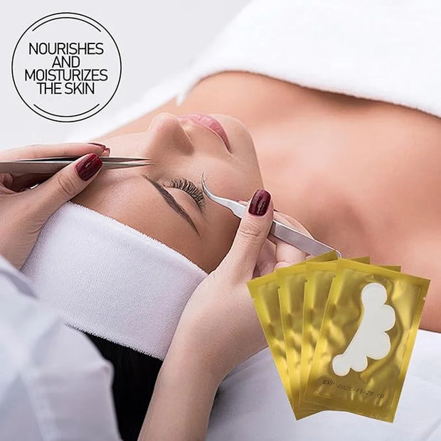 50 Pairs Eyelash Extension Gel Patches Kit, Lash Extension Lint Free Under Hydrogel Eye Mask Pads Beauty Tool with Case (G...