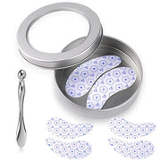 Reusable Eye Patches, 2 Pairs Silicone Under Eye Patches for Fine Lines & Dark Circles with Metal Eye Cream Applicator, Vi...