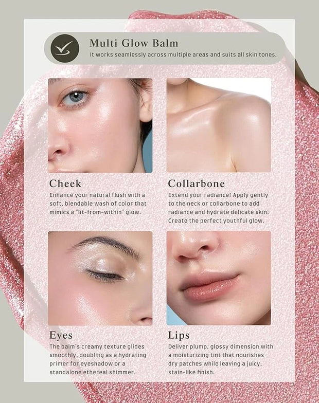 Multi Glow Balm, Cream Blush for Cheeks, Blush Balm Face Makeup, Radiant Finish, Hydrating, Creamy, Lightweight & Blendabl...