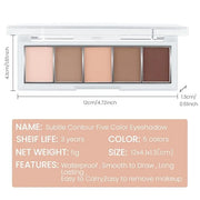 5 Colors Matte Eyeshadow Makeup Palette,Nude Pink Light Dark Brown Taupe Highly Pigmented Natural Neutral Eye Shadow Palet...