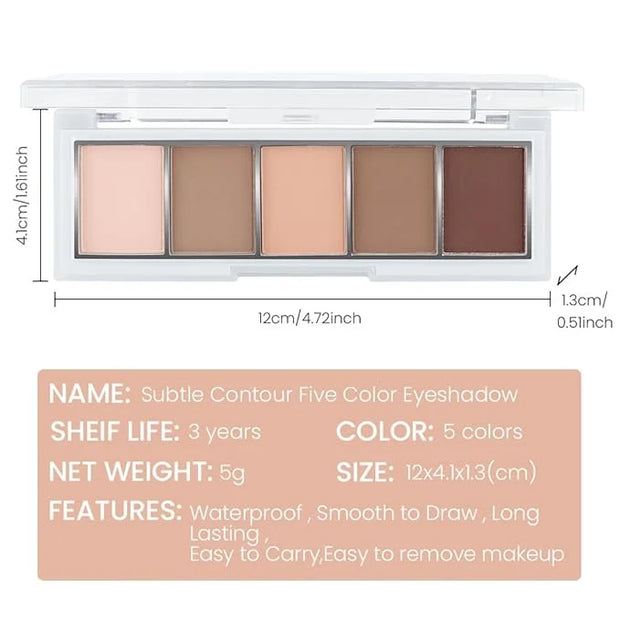 5 Colors Matte Eyeshadow Makeup Palette,Nude Pink Light Dark Brown Taupe Highly Pigmented Natural Neutral Eye Shadow Palet...