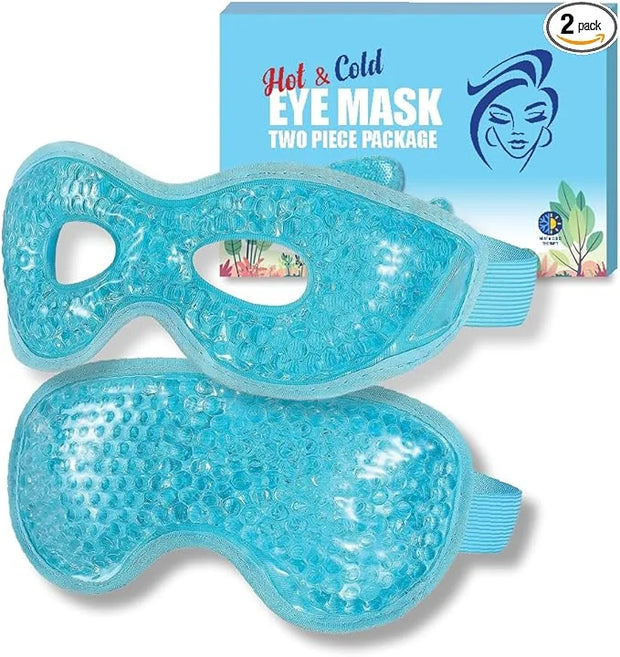 USA Merchant - 2PCs Cold & Hot Eye Therapy Mask, Cooling Eye Mask for Dry Eyes, Headaches, Eye Stress, Dark Cicles, Reusab...