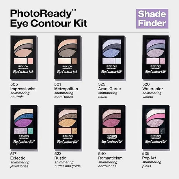 REVLON PhotoReady Eye Contour Kit, Eyeshadow Palette with 5 Wet/Dry Shades & Double-Ended Brush Applicator, Avant Garde (5...