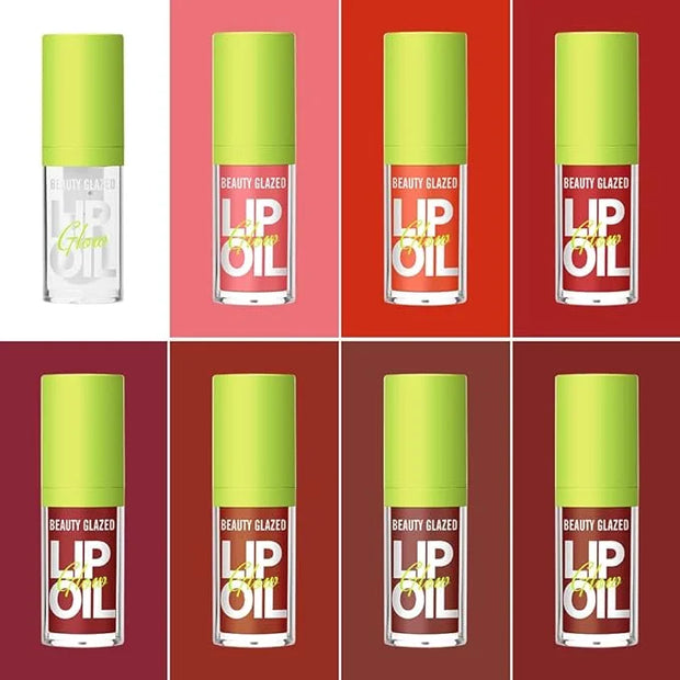 Beauty Glazed Big Brush Head Lip Oil, Ultra-Hydrating & Nourishing, Smooth Glossy Finish Lip Glow Oil, Shiny and Vegan Tin...