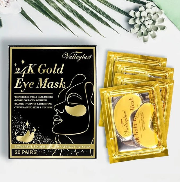 Under Eye Mask,20 pairs 24K Collagen Eye Pads,Under Eye Patches Skincare for Anti Aging,Anti Wrinkle,Reducing Eye Puffines...