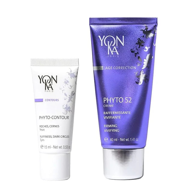 Yon-Ka Phyto-Contour, Phyto 52 Skin Firming Set, Under Eye Cream for Dark Circles, Facial Moisturizer and Night Cream to T...