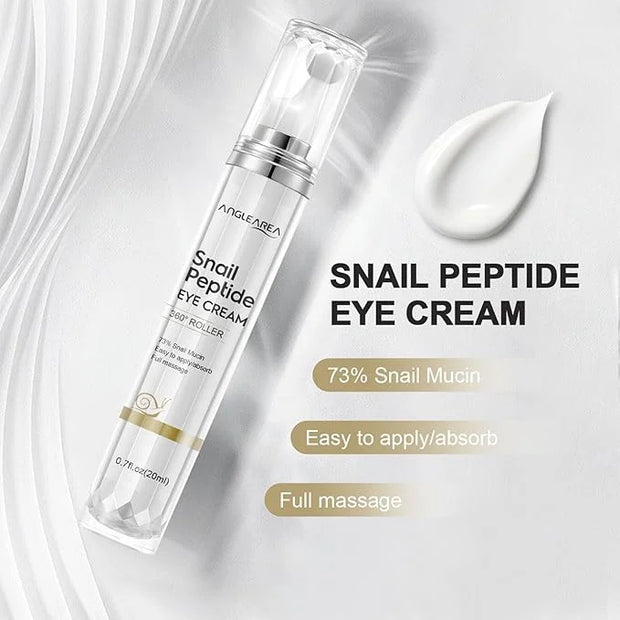 Under Eye Cream for Dark Circles And Puffy Eyes, Snail Peptide Energetic Eye Roll-On 360° Massage, Dark Circle Eye cream, ...