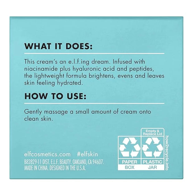 e.l.f. SKIN Holy Hydration! Face Cream, Moisturizer For Nourishing & Plumping Skin, Infused With Hyaluronic Acid, Vegan & ...