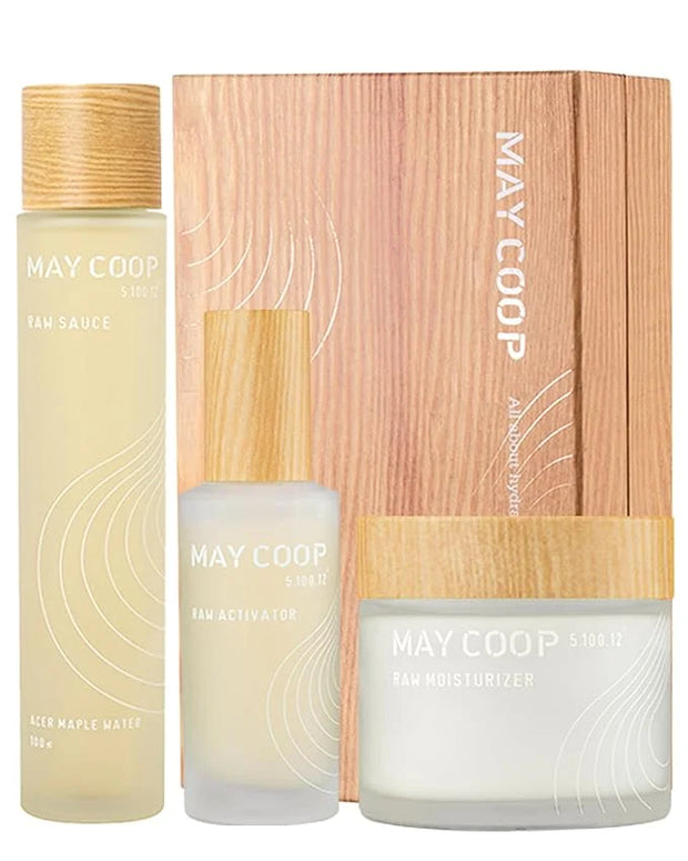 MAY COOP 3 STEP Moisturizing & Hydrating Korean Skincare Set - The Vegan Essence Toner 100ML, Moisturizer Face Cream, Orga...