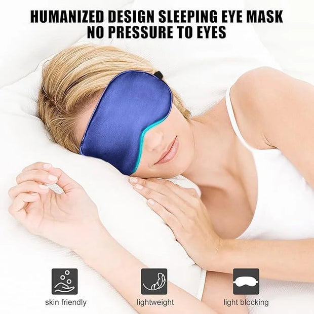 Cooling Sleep Mask w/Gel Eye Mask, Silk Eye Mask for Sleeping, Heated Eye Masks, Blindfold Eye Cover Sleeping Mask for Hom...