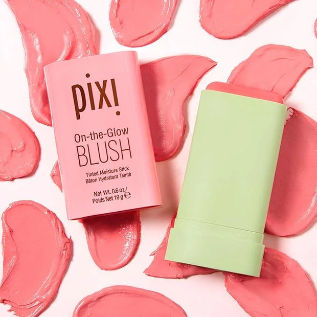 Pixi On-the-Glow Blush - Fleur, Hydrating Tinted Moisture Blush Stick with Ginseng, Aloe Vera & Fruit Extracts, For Cheeks...