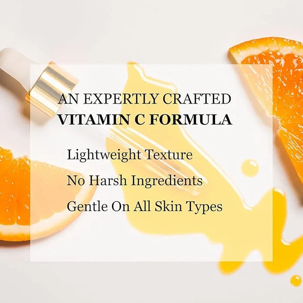 Premium 20% Vitamin C Facial Serum Plus Hyaluronic Acid+Ferulic Acid+Vitamin E | Anti Aging & Anti-Wrinkle Brightening Ser...