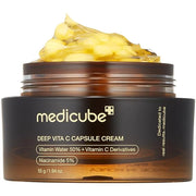 medicube Deep Vitamin C Golden Capsule Face Moisturizer - Liposome Capsules For Wrinkles, Skin Radiance - Transparent Gel ...