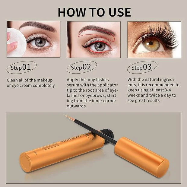 Premium Eyelash Growth Serum, Lash Growth Serum 5ML, Eyebrow Growth Serum with Peptides, Irritation-Free Eyelash Serum to ...