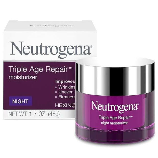 Neutrogena Triple Age Repair Anti-Aging Night Cream Facial Moisturizer, Tone-Evening Dark Spot Remover & Firming Anti-Wrin...