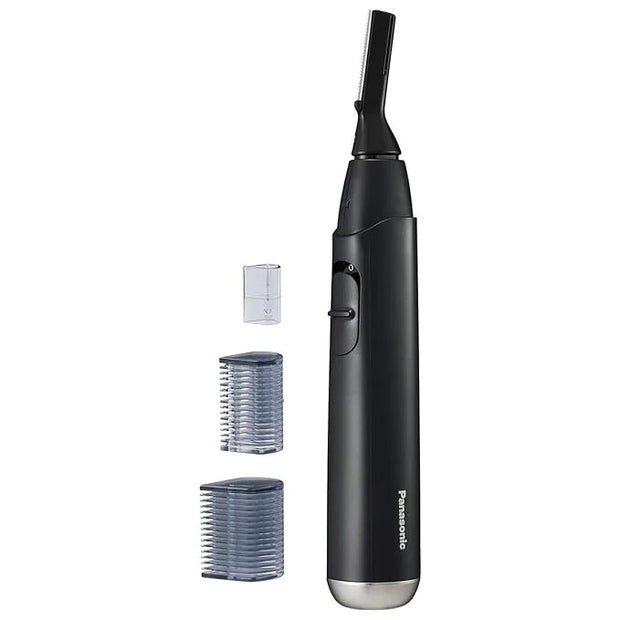 Panasonic Facial Hair Trimmer for Sensitive Skin, Unisex Detailer with Flexible Head, Gentle on Acne, Includes 2 Eyebrow A...