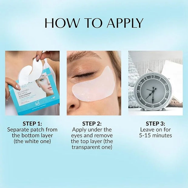 Talika Bio Enzymes Eye Patch - Instant Ultra-Moisturising Under Eye Patches for Adults - Eye Mask For Dark Circles Tired E...