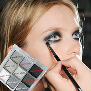 Black Smokey Eyeshadow Palette, 9 Colors Black Silver Gray White Goth Eyeshadow Makeup Palette, Waterproof Cool Toned Matt...