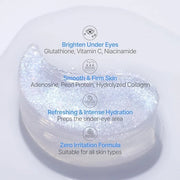 PETITFEE Aura Quartz Hydrogel Eye Mask Blue 60 pcs (30 pairs) - Eye Patch for Dark Circles, Brightens Under Eyes, Glutathi...