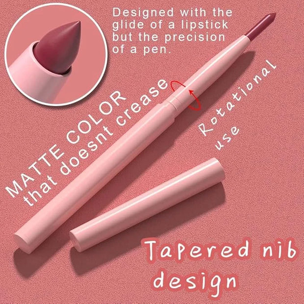 evpct 12Pcs Retractable Lip Liners Pencils Set Pack for Shaping & Sculpting Lips, Mauve Maroon Red Orange Nude Coffee Brow...