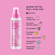 b.tan Clear Face Tan Mist | Gimme The Glow Down - Best Facial Tanner Spray, Gradual Bronzing Sunless Tanning Water, Infuse...