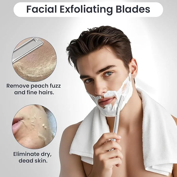Dermaplaning Tool for Face, Dermaplane Razor for Peach Fuzz with Metal Grip, Professional Eyebrow Razor for Women, Facial ...