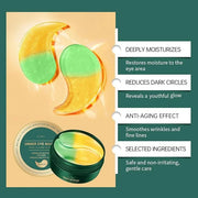 Under Eye Masks，Golden Cucumber Eye Mask 60 Tablets Set，Eye Mask for Fine Lines, Wrinkles, Dark Circles and Eye Puffiness，...