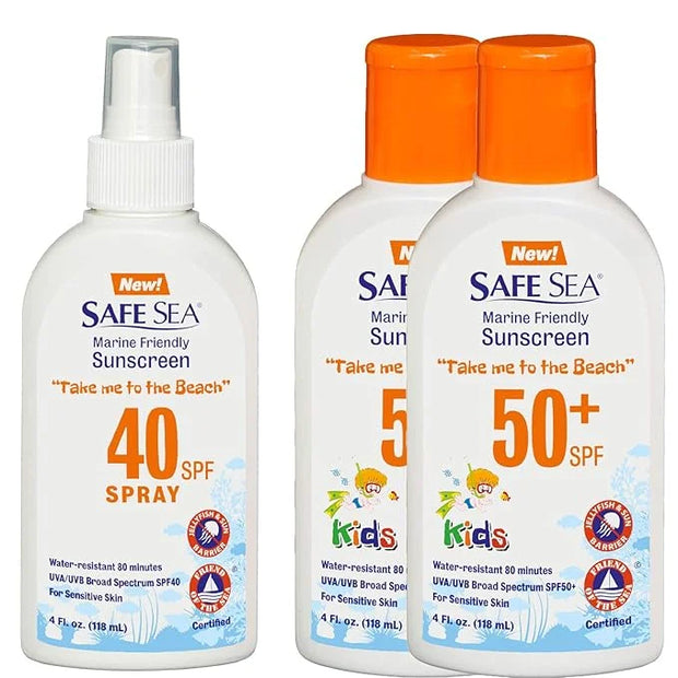 Safe Sea Anti-jellyfish Sting Protective Lotion- SPF50- Hypoallergenic Jellyfish & Sea Lice Prevention Sunscreen (for Kids...