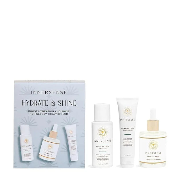 INNERSENSE Organic Beauty - Hydrate & Shine Set | I Create Shine, Hydrating Cream Hairbath, Hydrating Cream Conditioner | ...