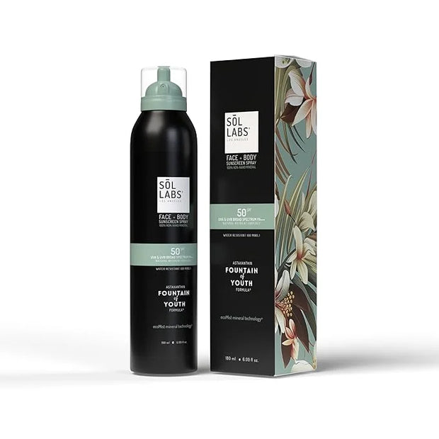 Natural Mineral SPF 50 Sheer Mist Spray Sunscreen, Non-Aerosol, Water Resistant Zinc Oxide Sun Protection, Reef Safe, Kore...